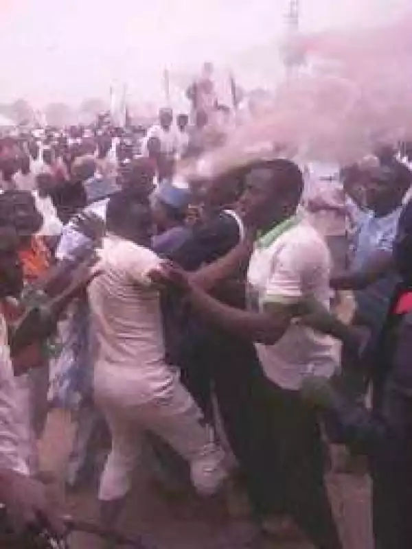 Senator Escapes Lynching From Angry Residents In Katsina During Party Event. Photos